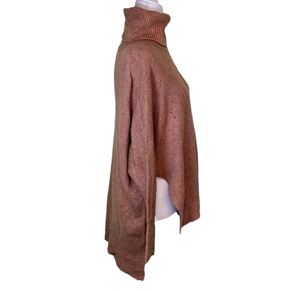 Women’s Brown Flecked Slouchy Turtleneck Sweater Dolman Sleeve Quiet Luxury XS - Picture 5 of 9